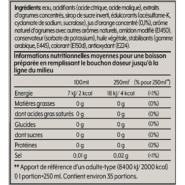 Sirop et concentré Sodastream Concentre Saveur AGRUMES SANS SUCRES 440ml