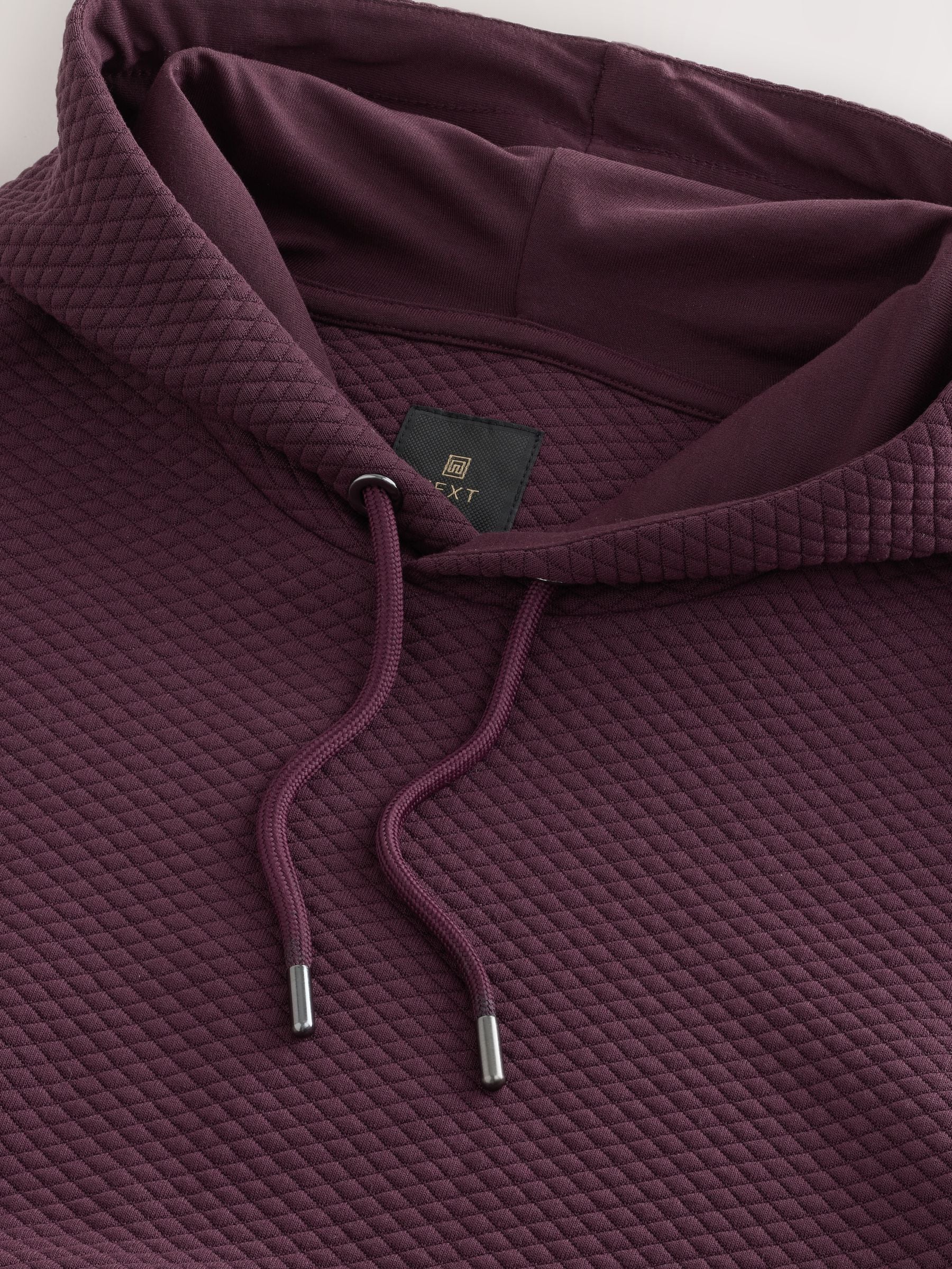 Bordeauxrood - Pullover-hoody met textuur