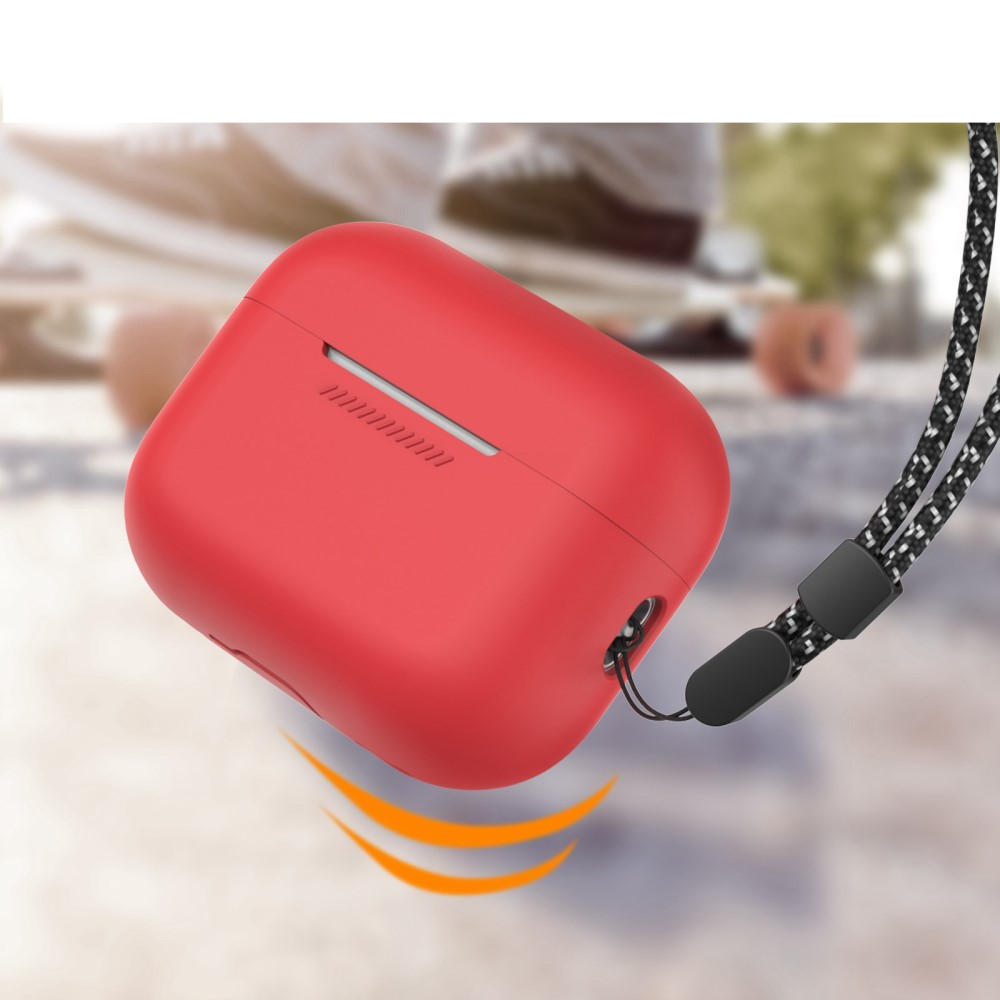 AirPods Pro 2 / AirPods Pro Silikon Schutzhülle Abdeckung mit Handschlaufe - Rot