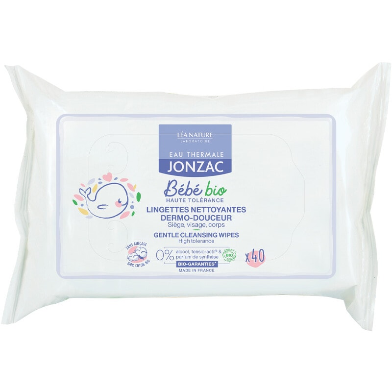 Lingettes nettoyantes bio dermo-douceur - Visage & corps - Bébé - 40 unités