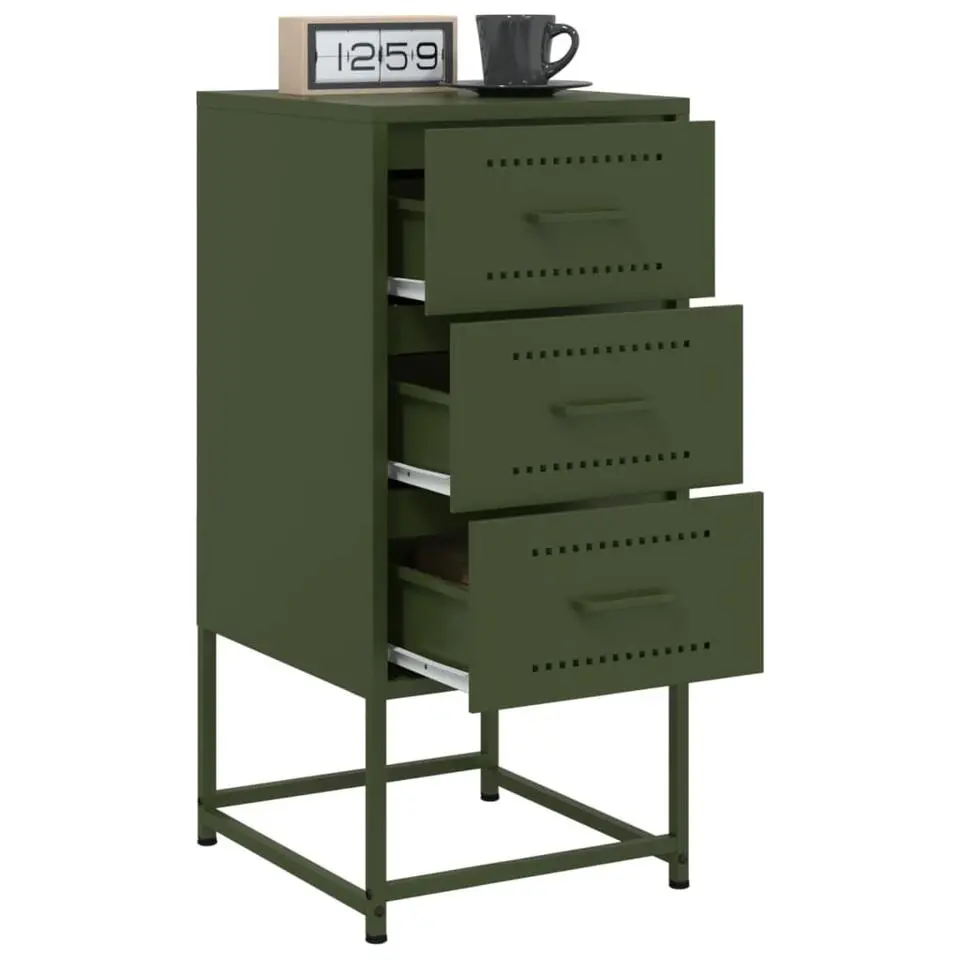 vidaXL - Nachtkastje - Groen - Staal - 2 stuks