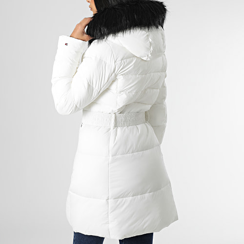 Doudoune Capuche Fourrure Femme Sorona Belted 7490 Blanc