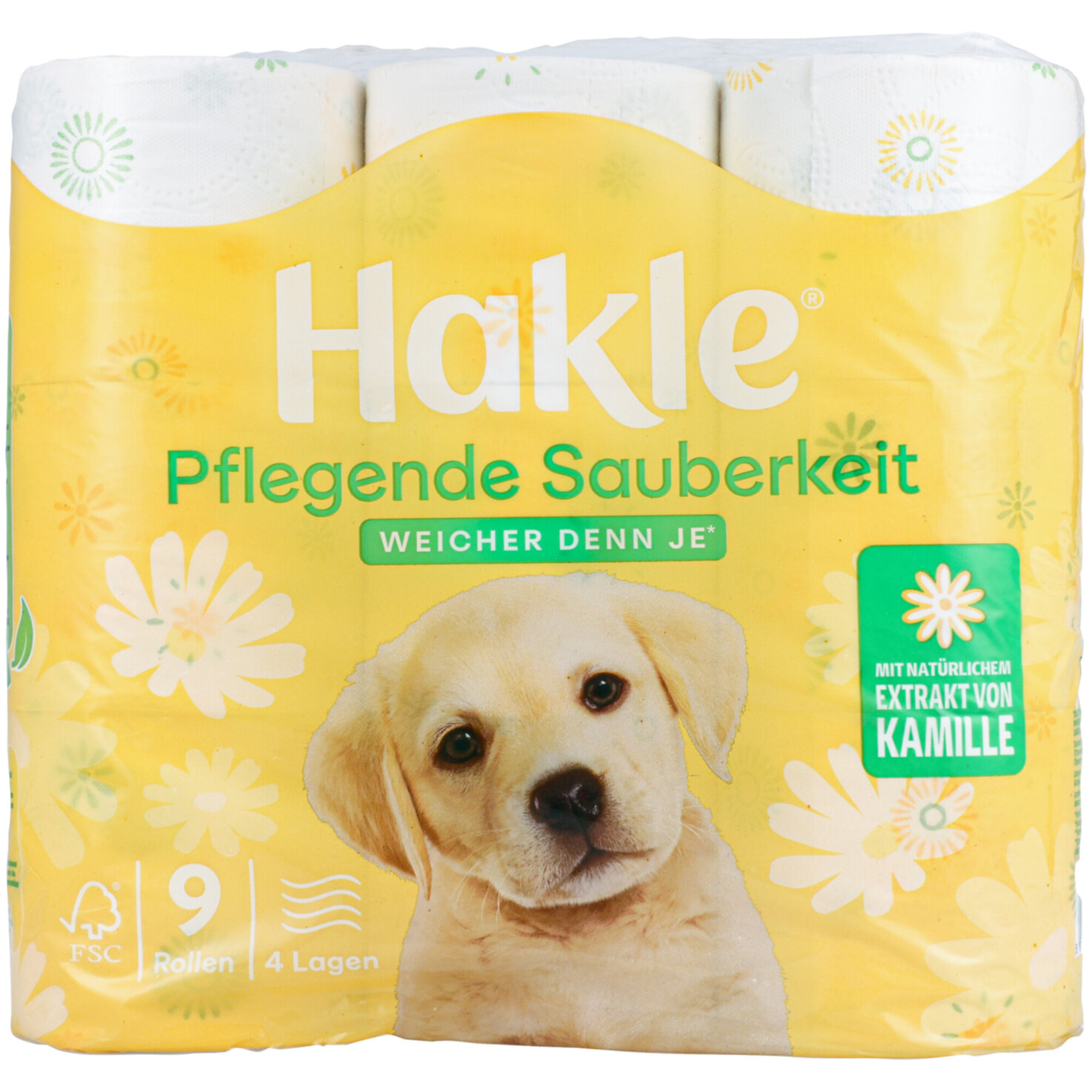 Hakle Pflegende Sauberkeit Toilettenpapier, 9 Rollen