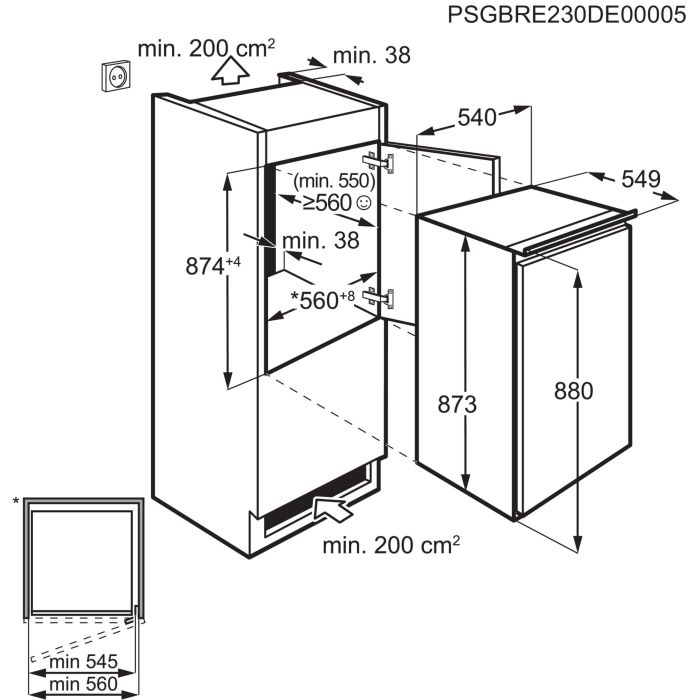 AEG Einbau-Gefrierschrank Serie 6000 LowFrost TAB6L88ES - Schlepptür