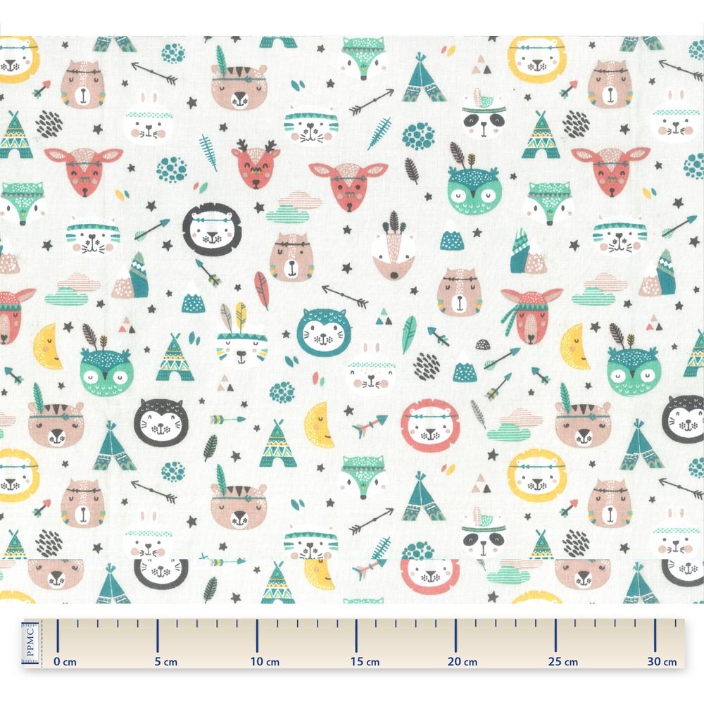 Coupon Tissu 50 Cm Animaux Sioux Ex1082
