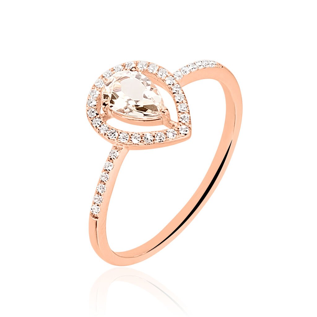Bague Or Rose Morganite Et Diamant