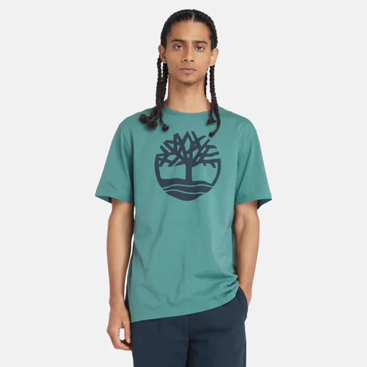 T-shirt à logo arbre Kennebec River pour homme en bleu sarcelle