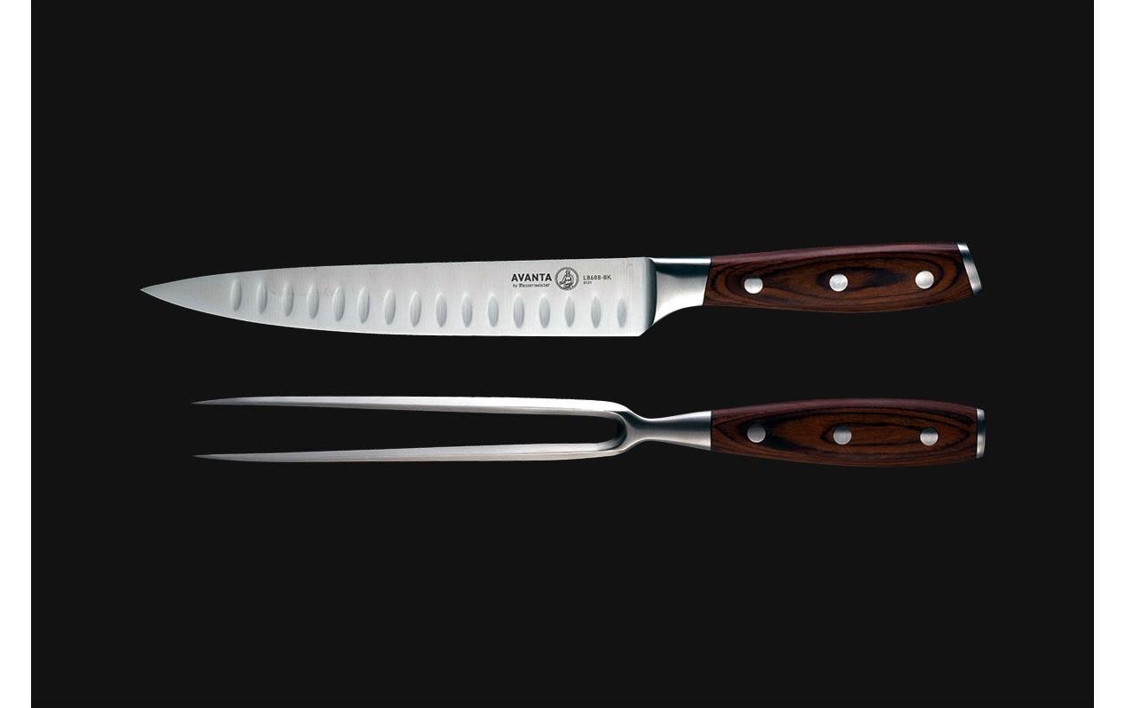 Messerblock-Set mit Messer Avanta Pakkaholz<br>10-teiliger Messerblock