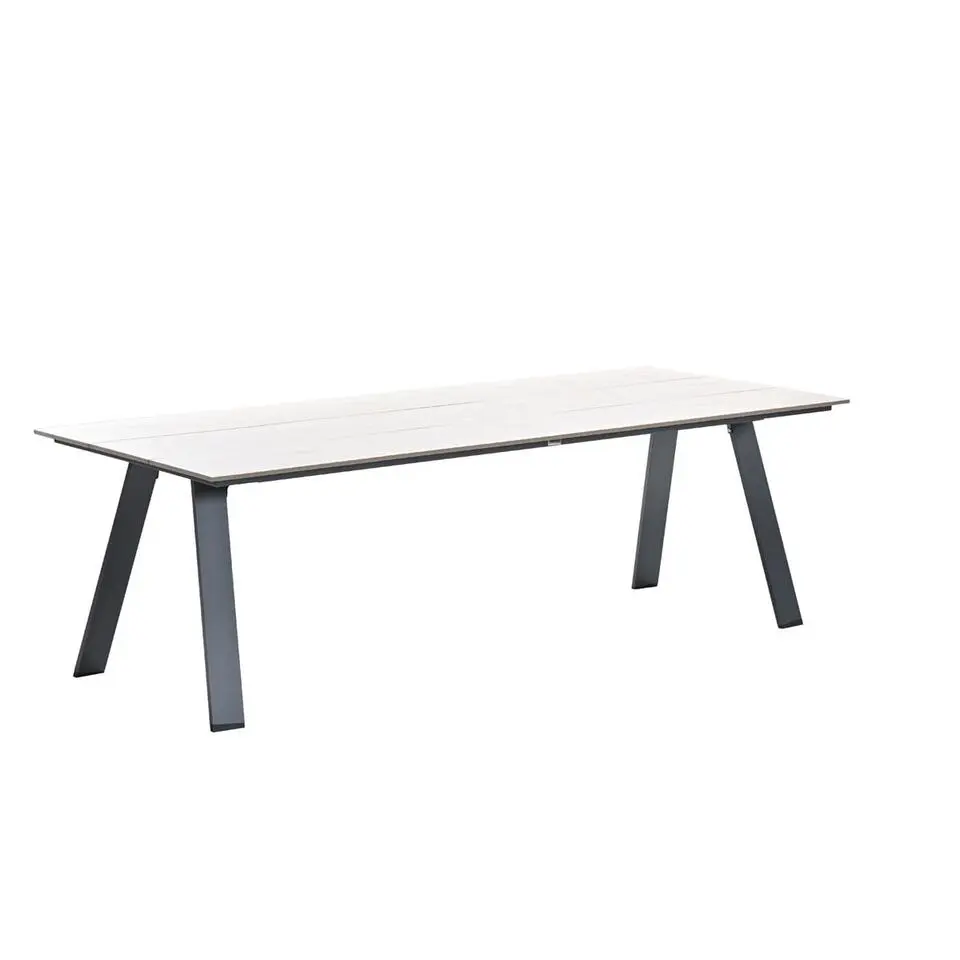 Nevada dining tafel - 240x100 cm - carbon black-light teak Vironwood