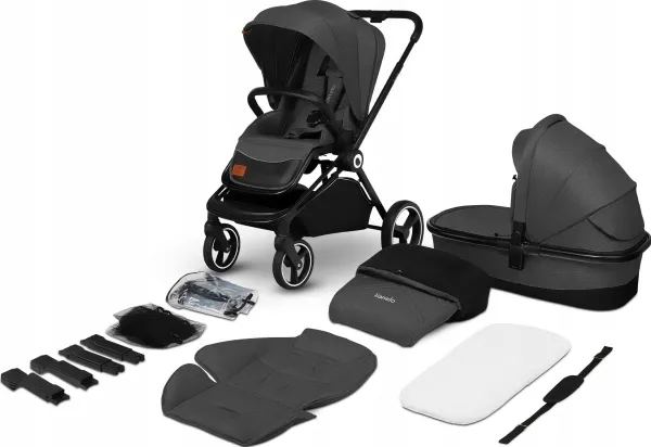 Lionelo 2In1 Strollers - Lo-Mika 2 In 1 Grey Graphite