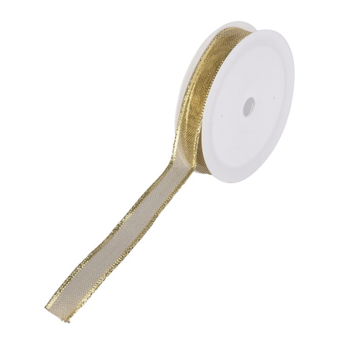 Organza Geschenkband - gold metallic - ca. 1,5 cm x 3 m