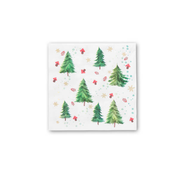 Servet, X-mas Wood, 33X33CM, 20 stuks, 3 laags tissue
