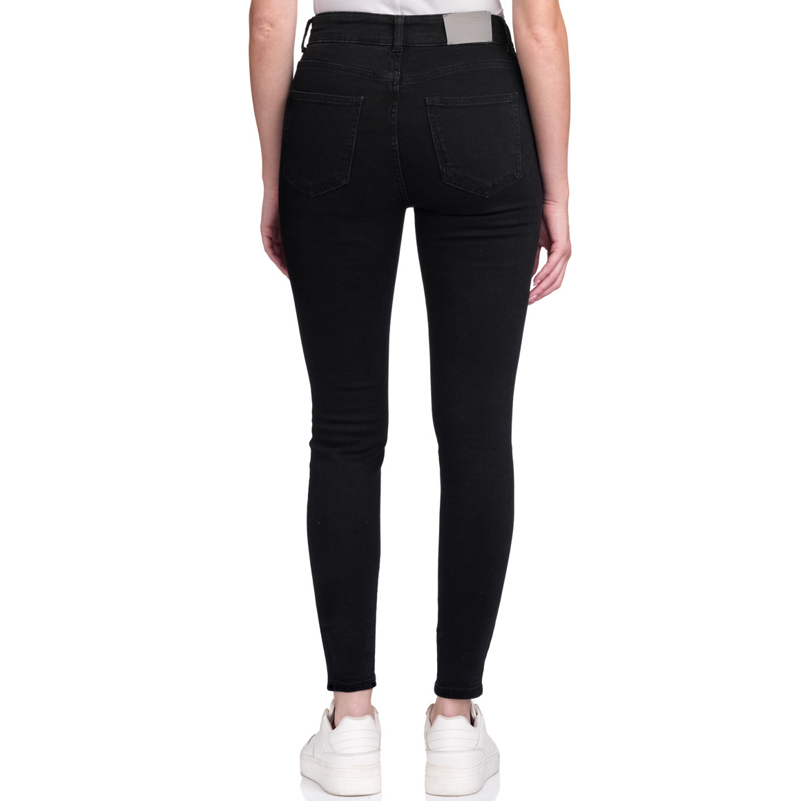 Jonas Nielsen Damen Skinny Jeans mit Used-Waschung schwarz