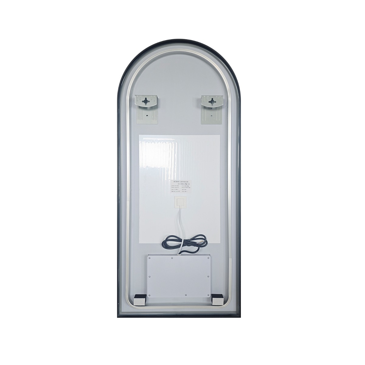 Set van 2 Saniclear Arc toog spiegels met zwarte lijst 45x100cm met verwarming, direct en indirect licht