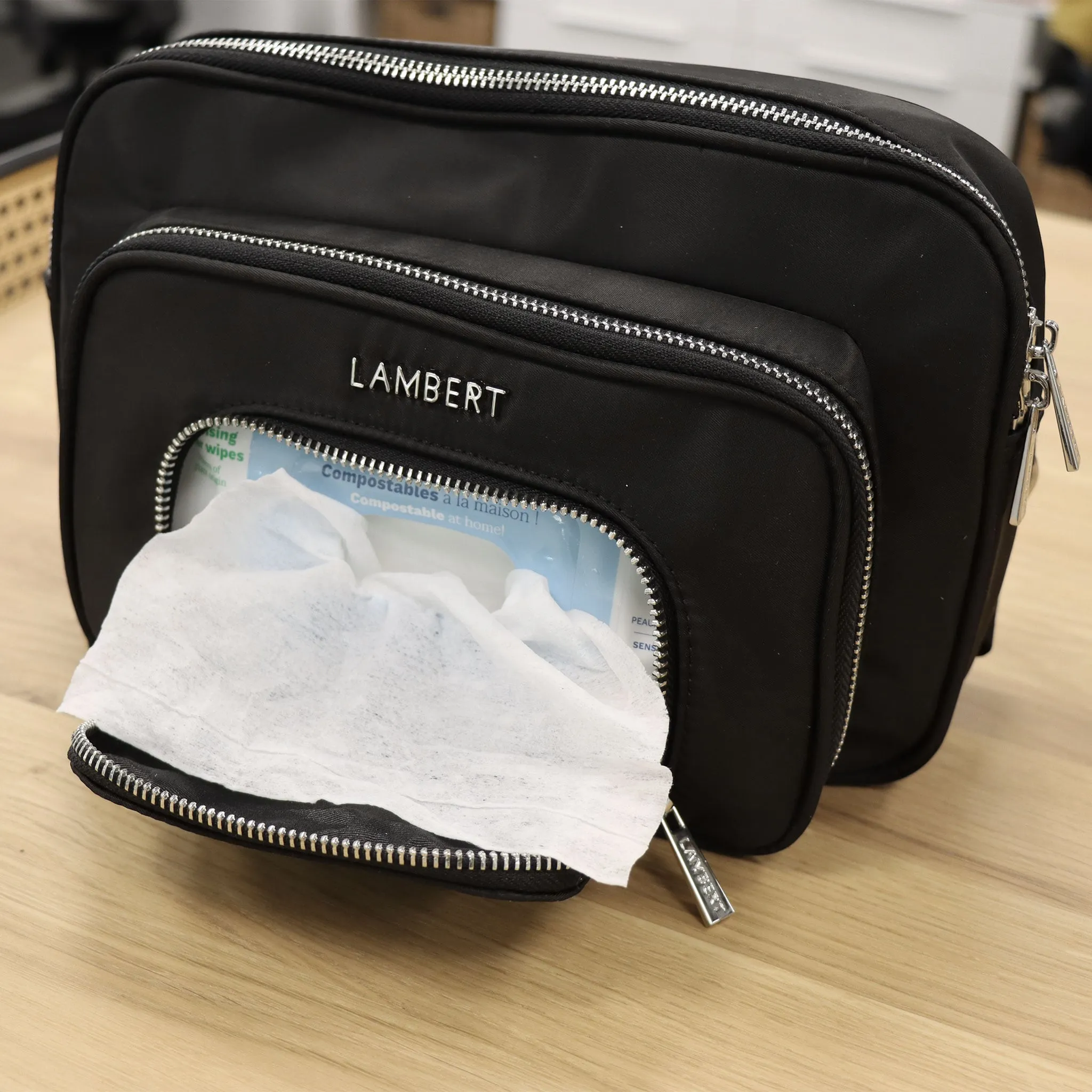 Lambert Petit Sac à Couches + Tapis à Langer Annika - Noir