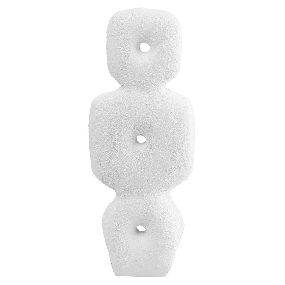 Totem résine granulée H33cm blanc
