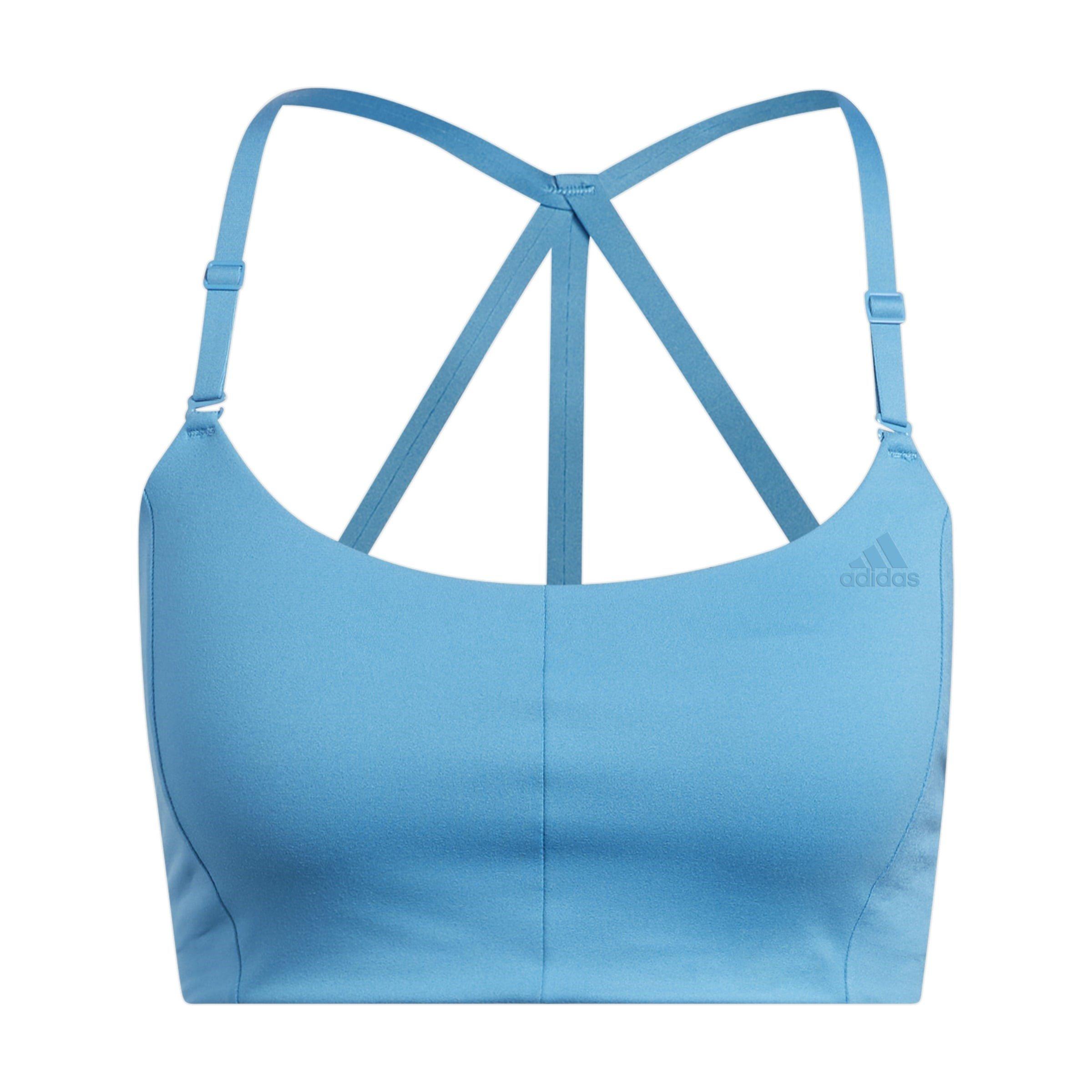 adidas Yoga Light Support 3 Stripe Sports Bra Womens