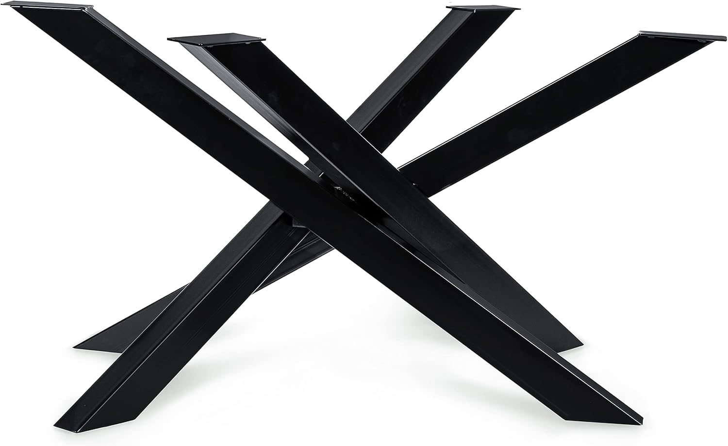 Magnetic Mobel Tischgestell Orion Design Kreuzgestell Schwerlast massiv Tischkufen Stahl Tischbeine Metall (Schwarz, 113x73xH71)