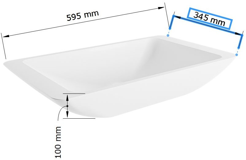 Mondiaz Topi Solid Surface waskom 60x35cm cale