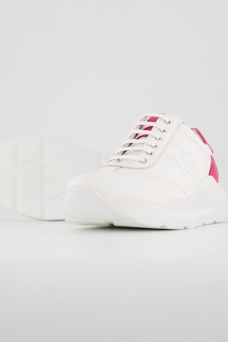 Leder-Sneaker, Farbakzente, Weite H
