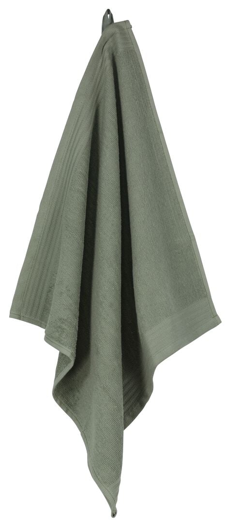 essuie-mains 50x50 coton gris-vert