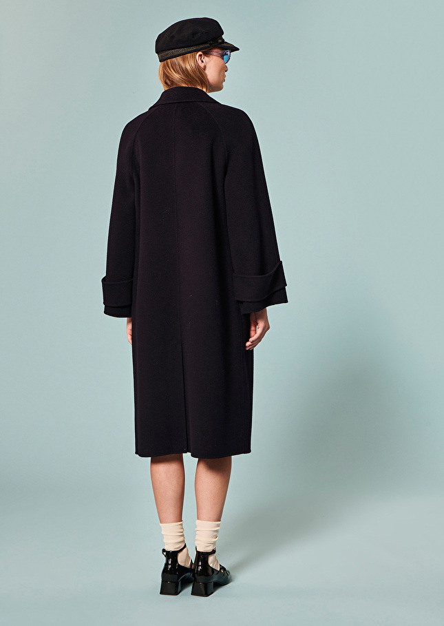 Manteau Maggybleu nuit en laine double face