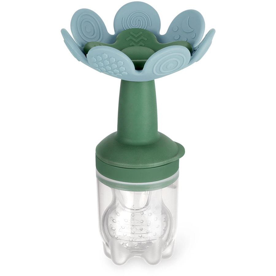 haakaa® Fruchtsauger, inkl. Gefrierhülle Blumenform Set Himmelblau