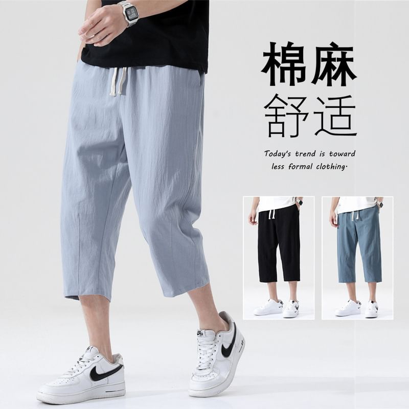 Blueforce - Effen Capri Harembroek met Trekkoord Taille