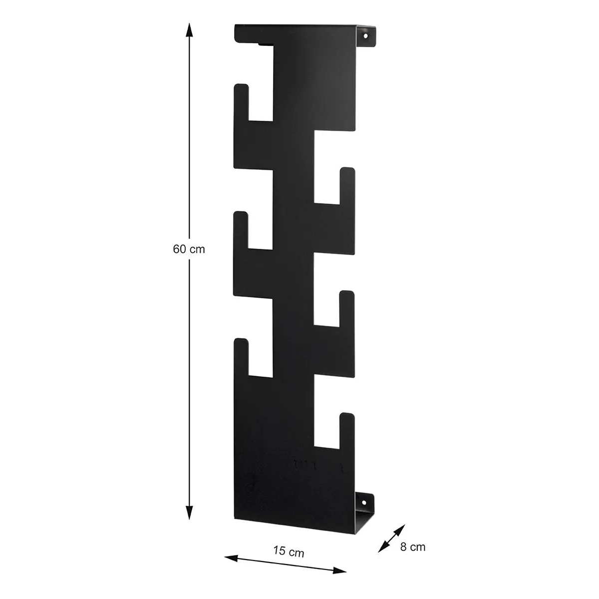 Pegane Garderobe murale - Patère métal noir 60 cm
