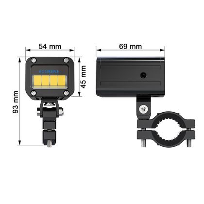 Feux Sifam Additionnels 2x30w longue portée à commande sans fil Universel - Noir