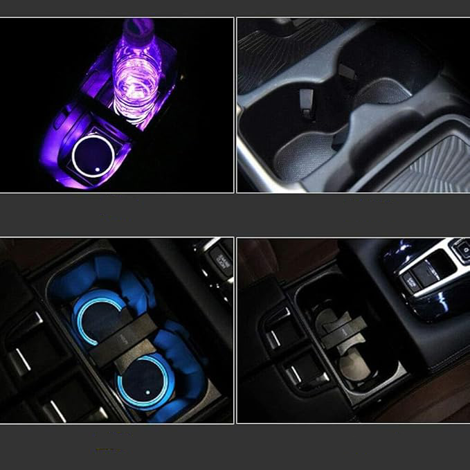 Ø67mm Auto LED Getränke Untersetzer USB Getränkehalter Beleuchtung KFZ Accessoire - Bunt