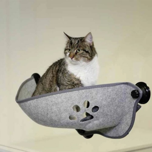 Cama de janela Filzino para gatos, cinza