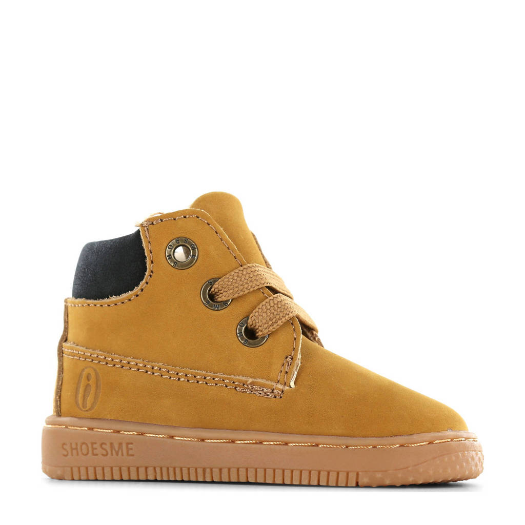Shoesme leren veterboots oker