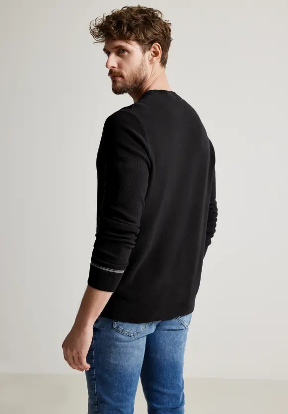 Pullover mit feiner Struktur - Black