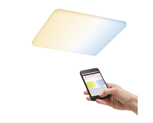 LED Smart Home Inbouwpaneel IP44 15W 1000 lm 3000-6500K 18,5x18,5 cm Inbouwdiameter 6-16 cm Veluna VariFit Instelbaar Wit satijn 230V - Compatibel met SMART HOME van hornbach