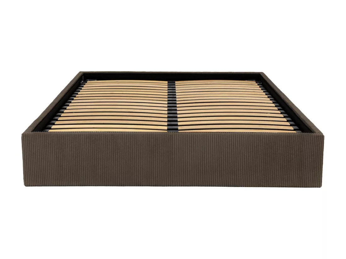 Sommier coffre 160 x 200 cm en velours côtelé - Marron - PONTOS II de YSMÉE