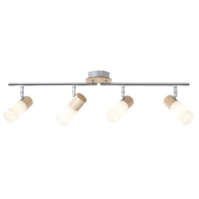 Brilliant Deckenstrahler »Babsan« E14 1 Stk. Spotrohr 4flg holz hell/weiss