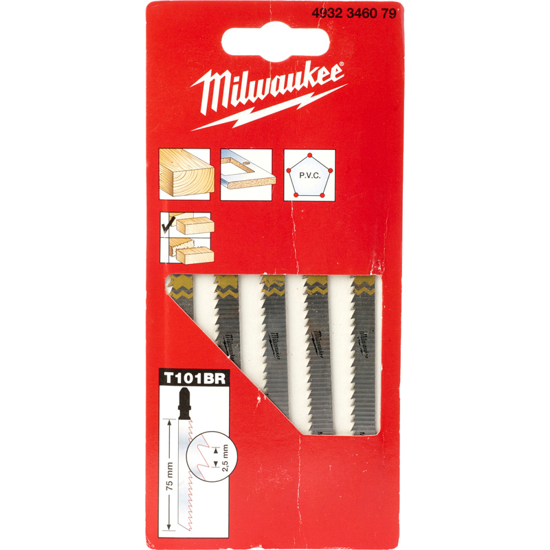 Milwaukee decoupeerzaagblad hout T101BR neerwaartse tand 75x2,5mm