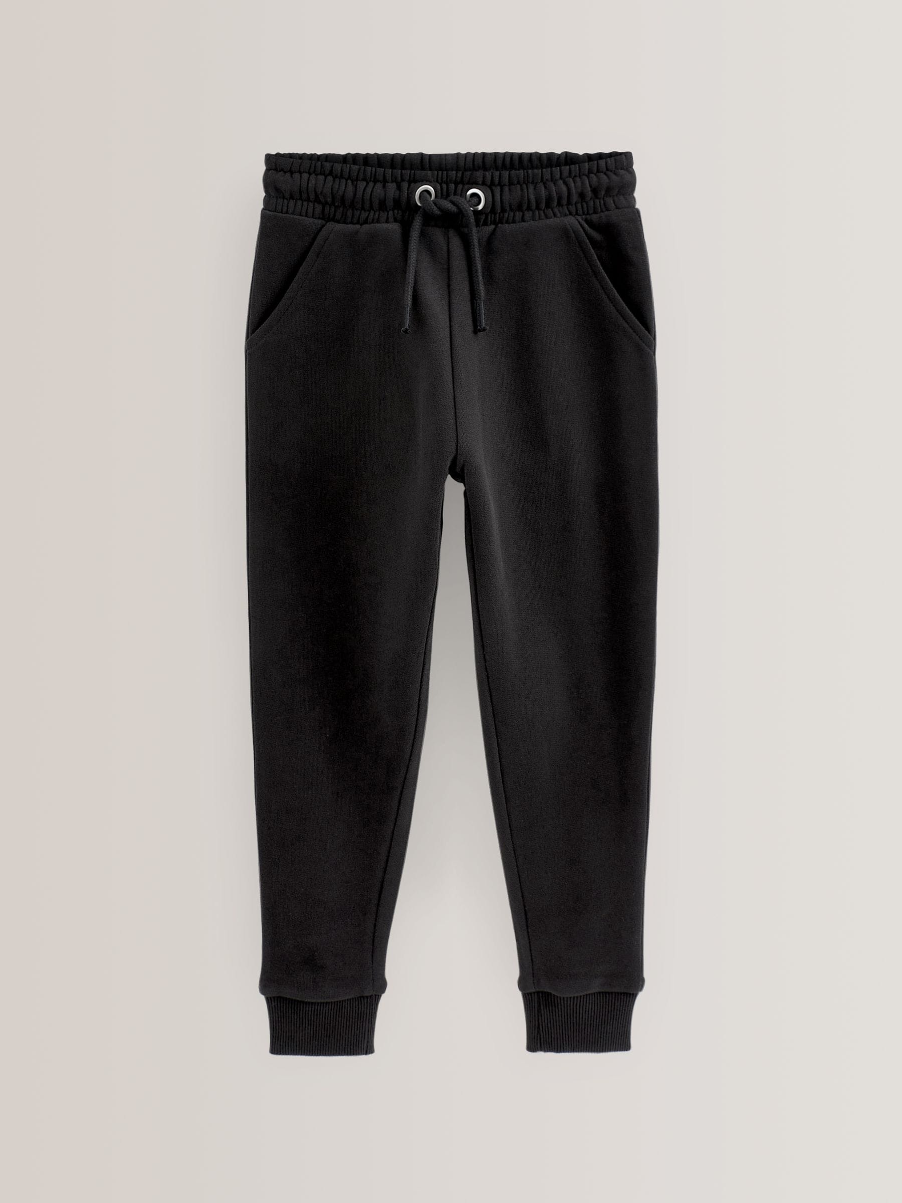Zwart - Zachte jersey joggingbroek met normale pasvorm (3-16jr)