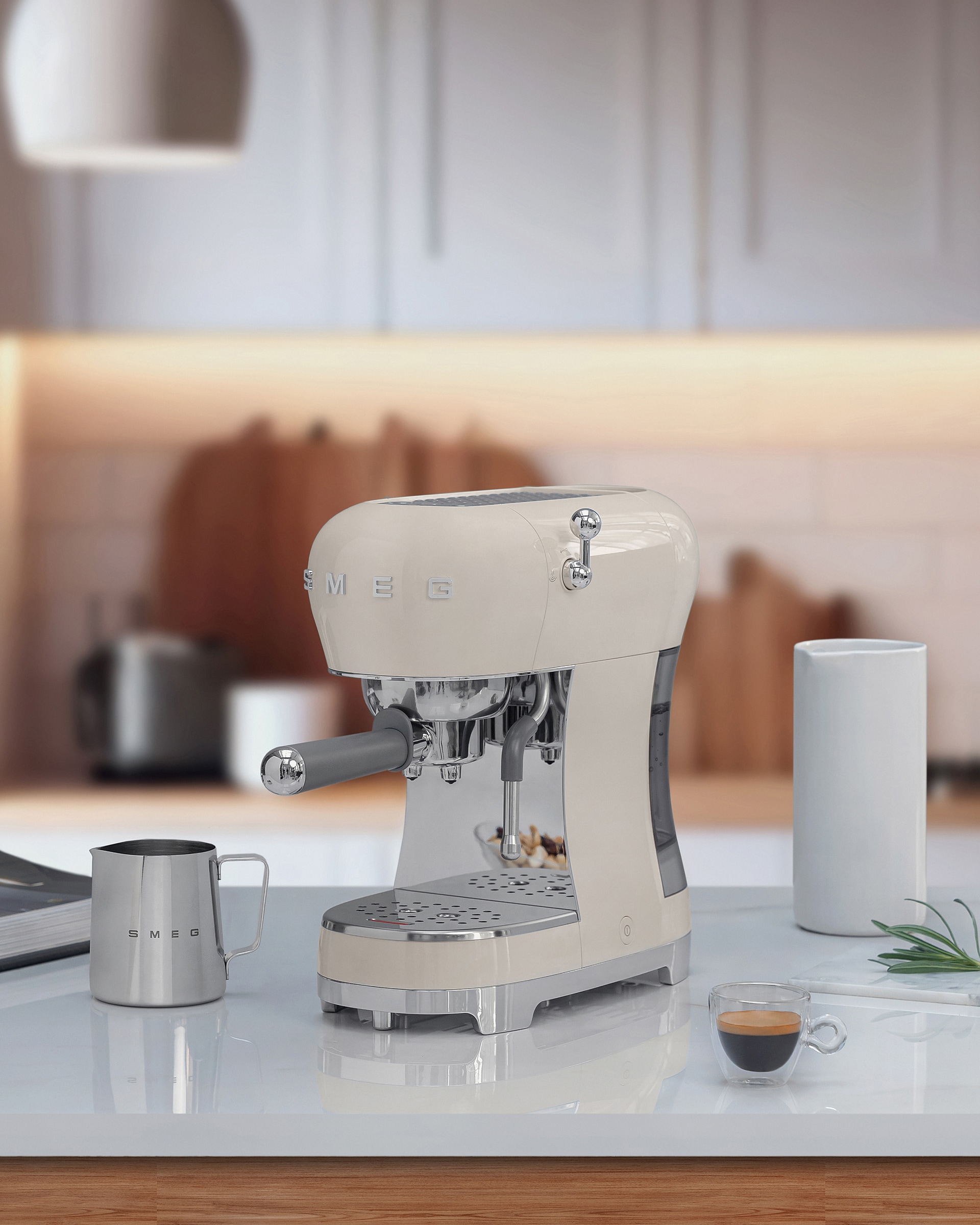 SMEG Espresso-Kaffeemaschine Creme 50´'s Style