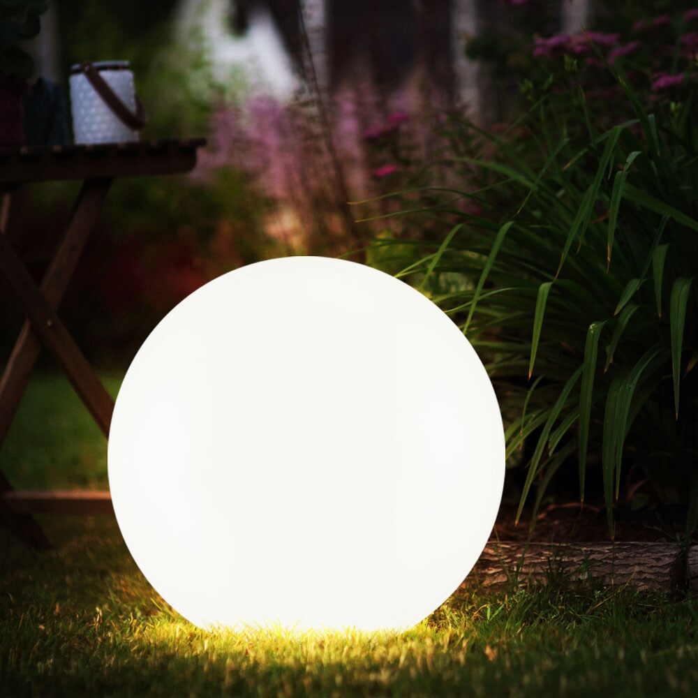 LED Solarleuchte, Kugel weiß, DM 25 cm, H 65 cm