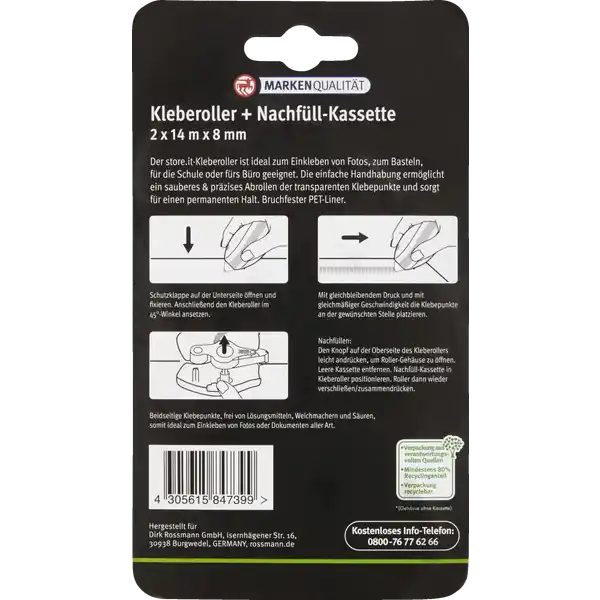 Kleberoller + Nachfüll-Kassette
