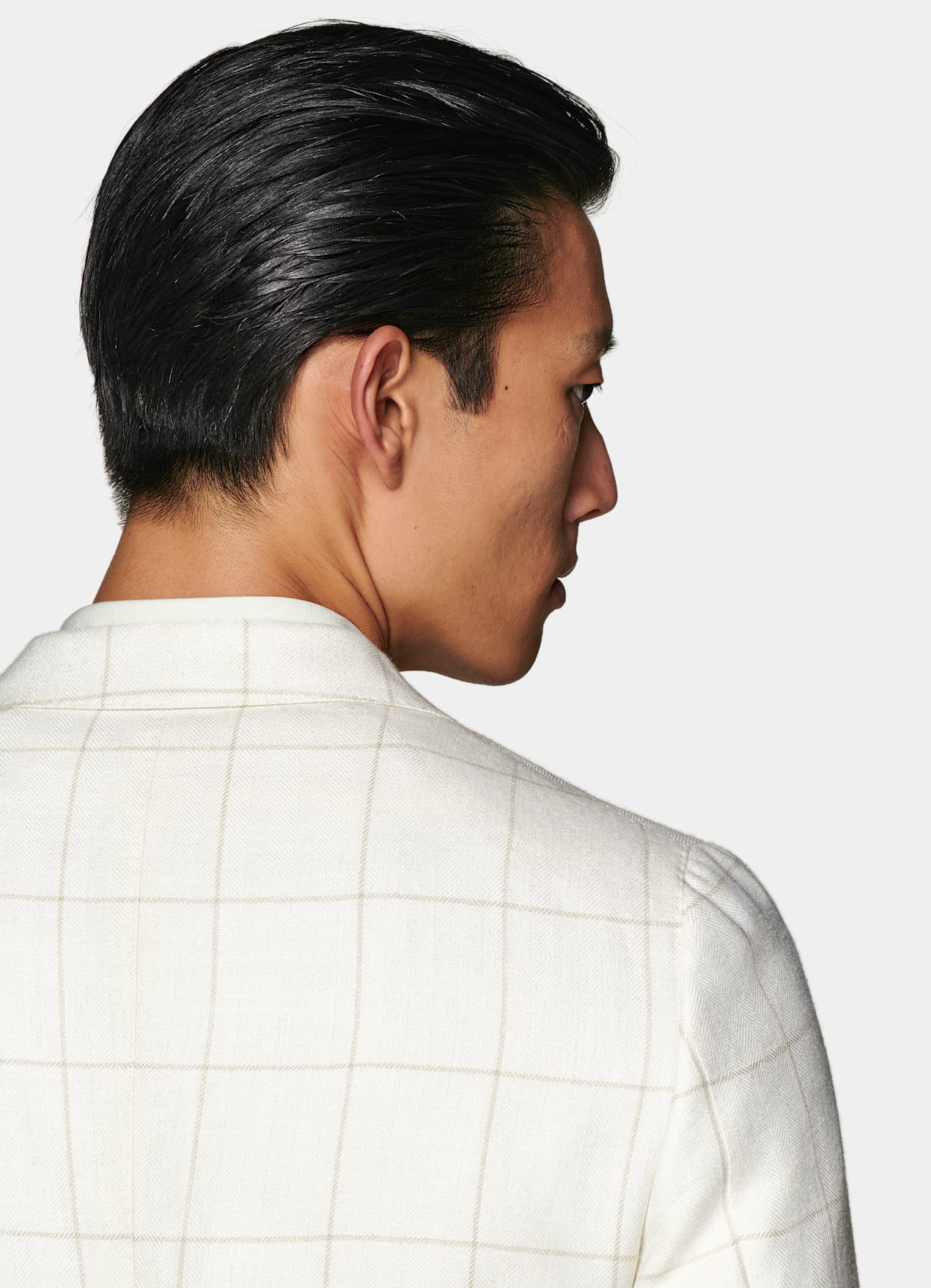 Blazer Havana coupe Tailored blanc cassé à carreaux