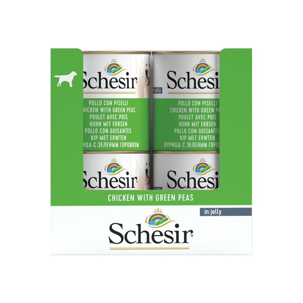 16x Schesir Hondenvoer Kip Erwten in Gelei285 gr