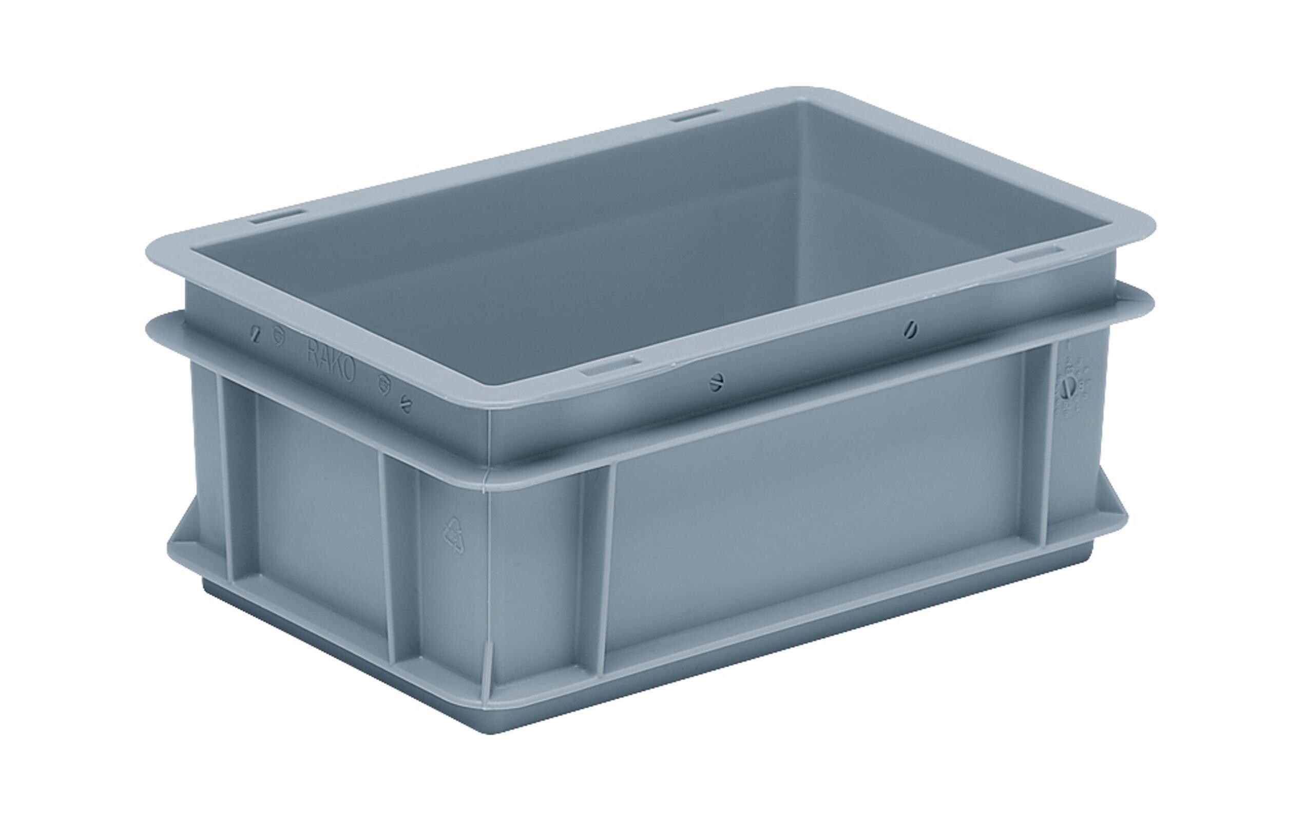 Stapelbehälter RAKO 300x200x117 GrauStapelbox mit Muschelgriffen, 1 Stück, grau