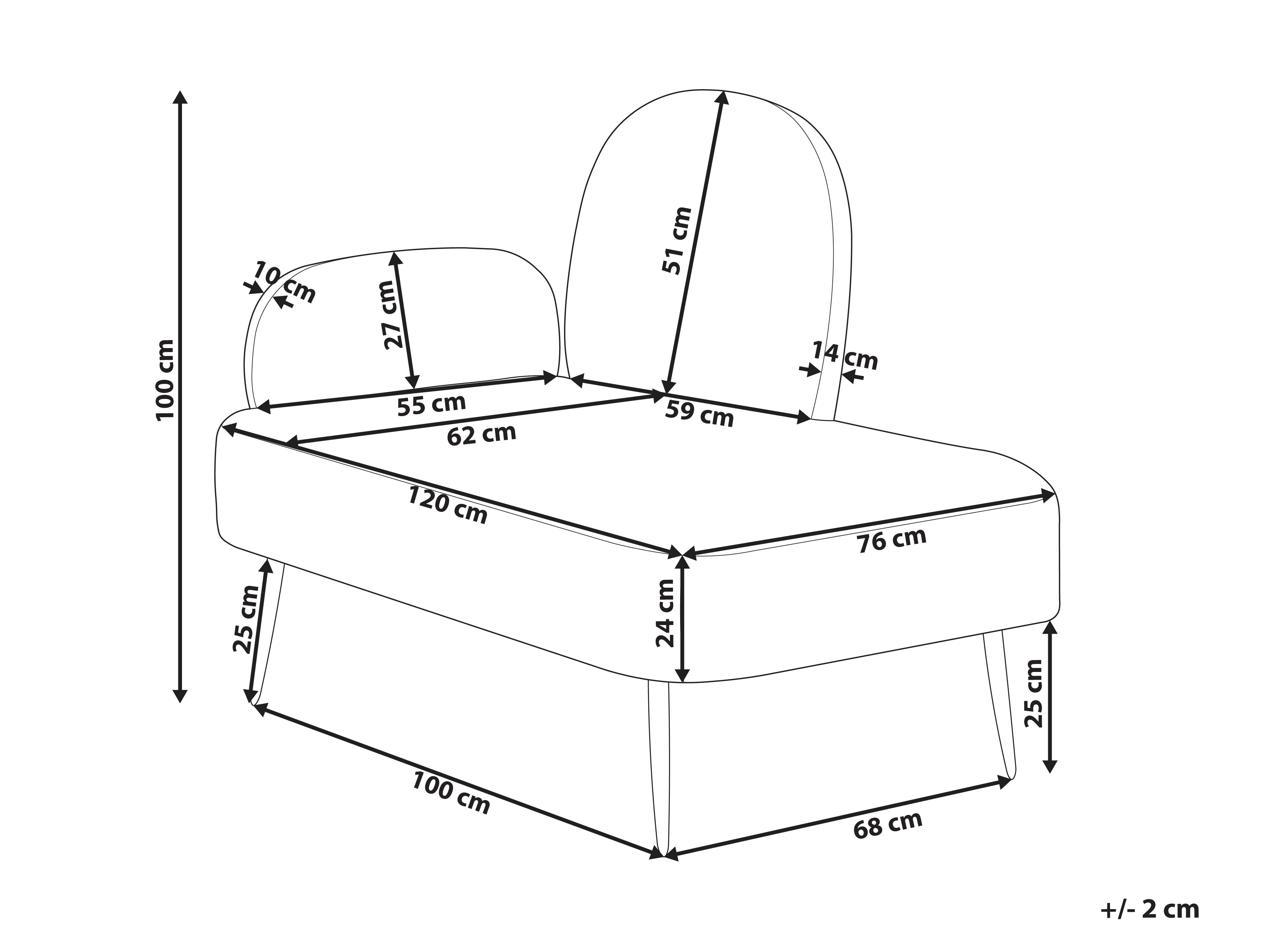 Linkszijdige chaise longue ARCEY Stof Bruin