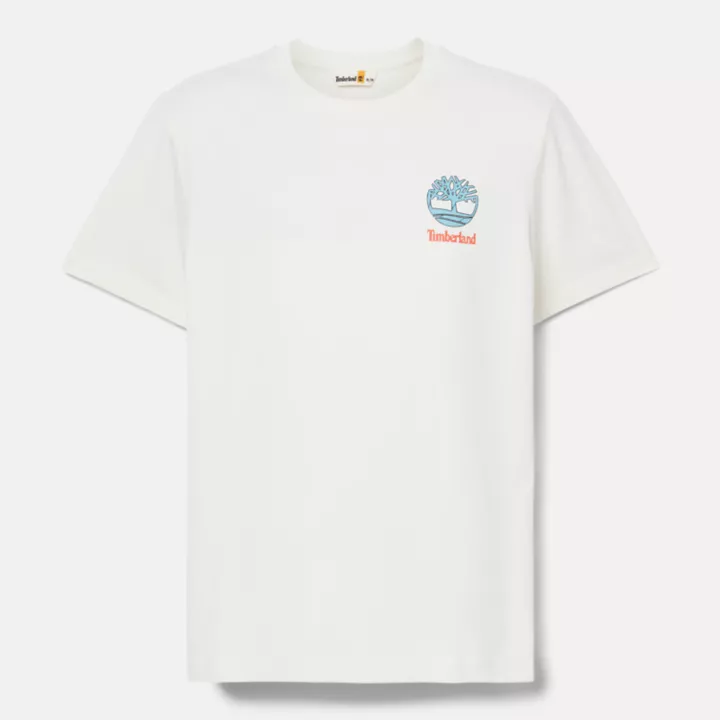 T-shirt à motif dans le dos pour homme en blanc