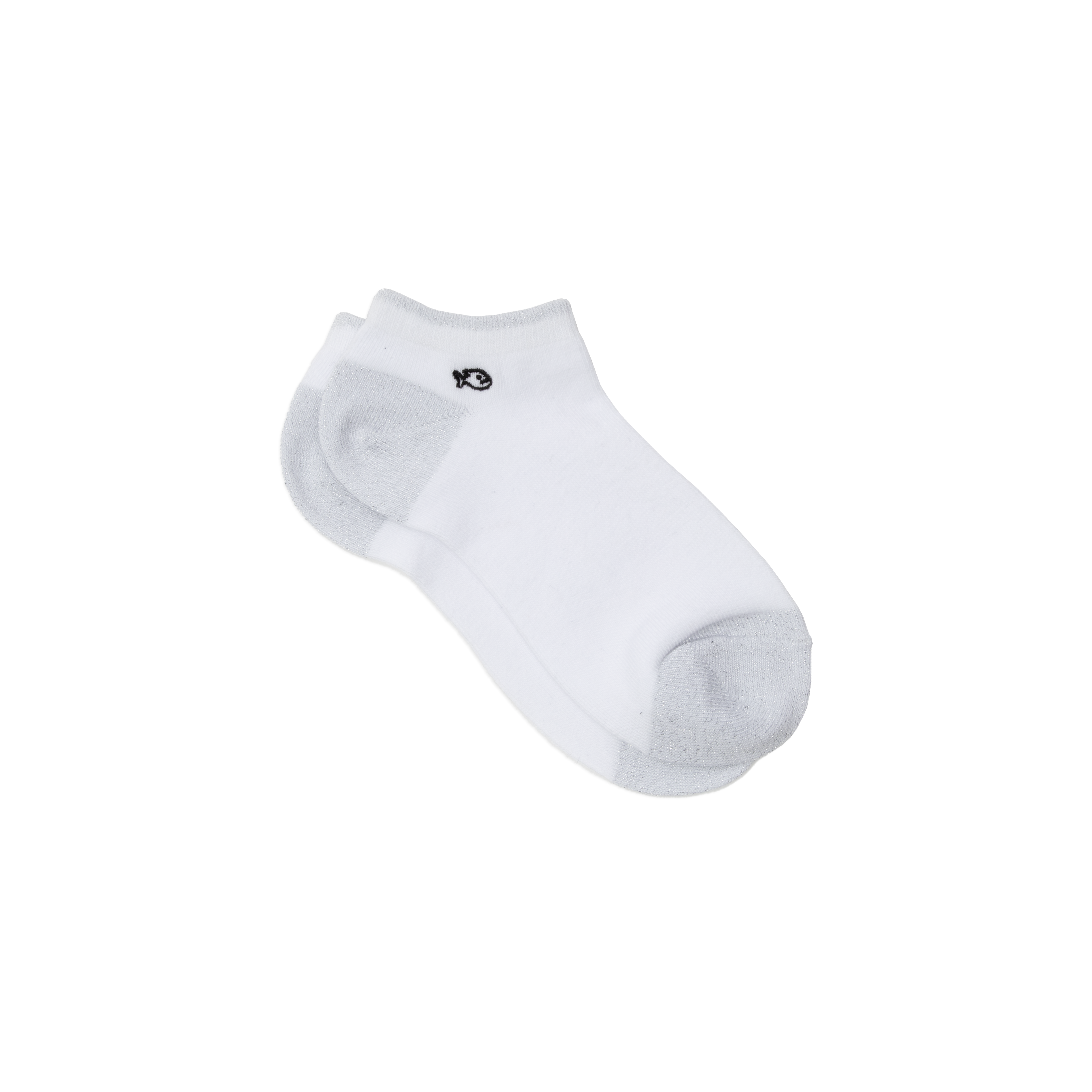 BLANC ARGENTE - Socquettes en coton peigné unies | Blanc