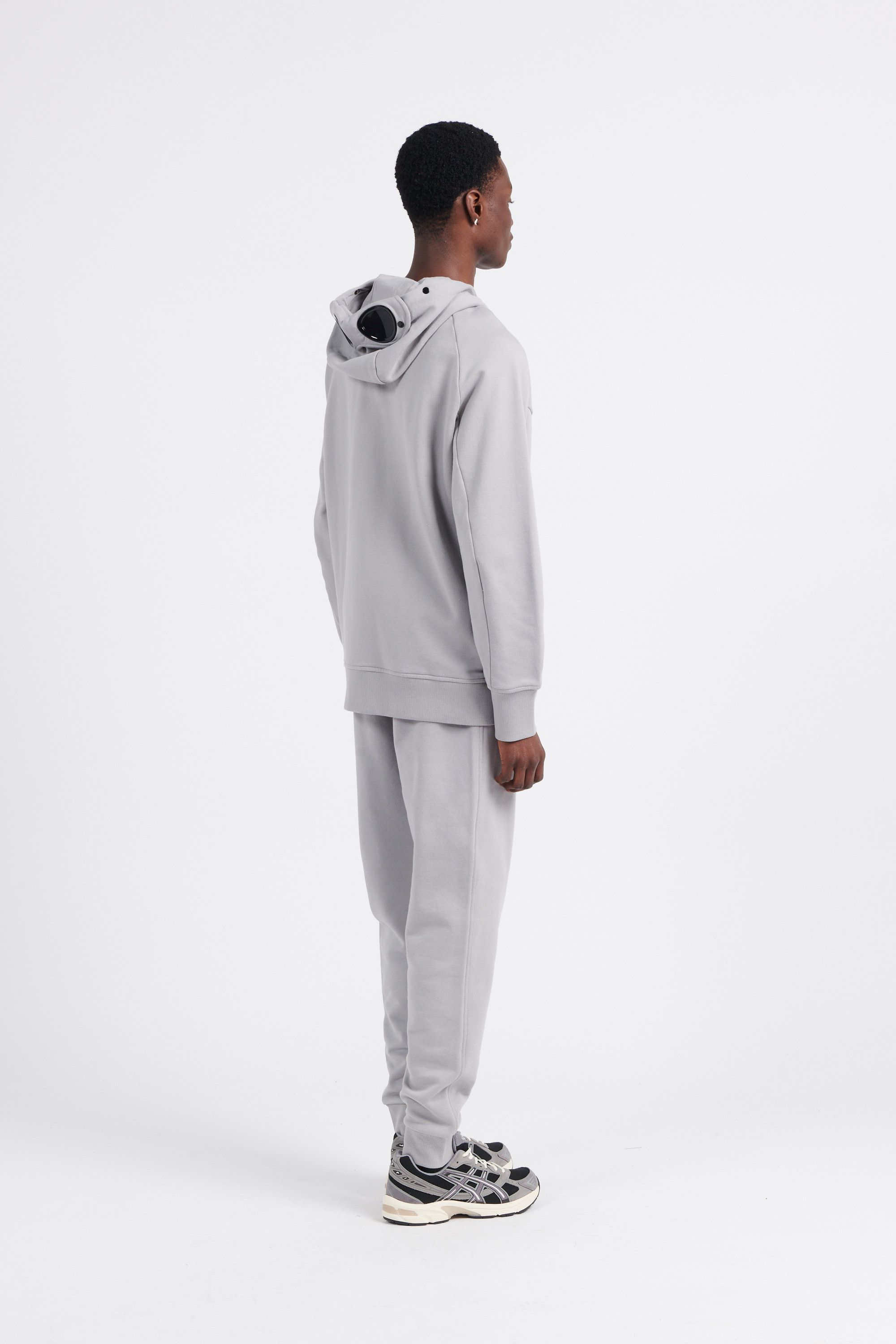 C.P. COMPANY Hoodie zippé DIAGONAL RAISED FLEECE  Gris