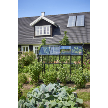 Tuinkas Royal Well Birdlip 48 zwart gecoat met 3mm veiliheidsglas